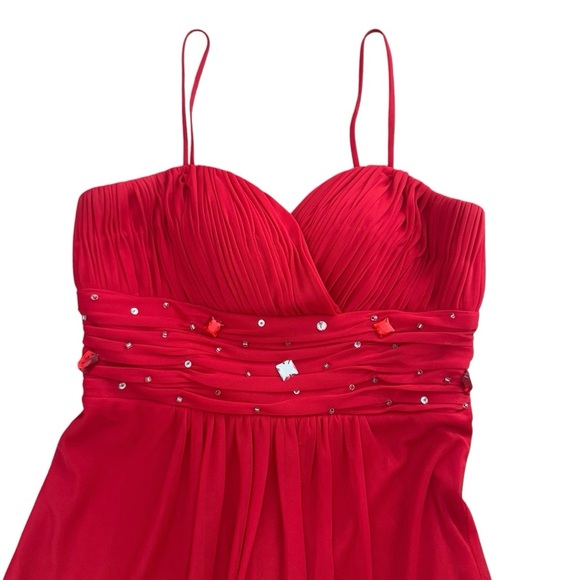 Princess Collection Red Rhinestone Dress size 4 with straps homecoming cocktail - Picture 2 of 11